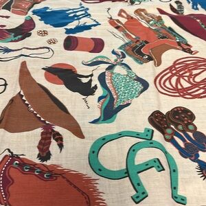 For @aclroche only remaining 7 yard sale of Vintage Cowboy Rodeo fabric